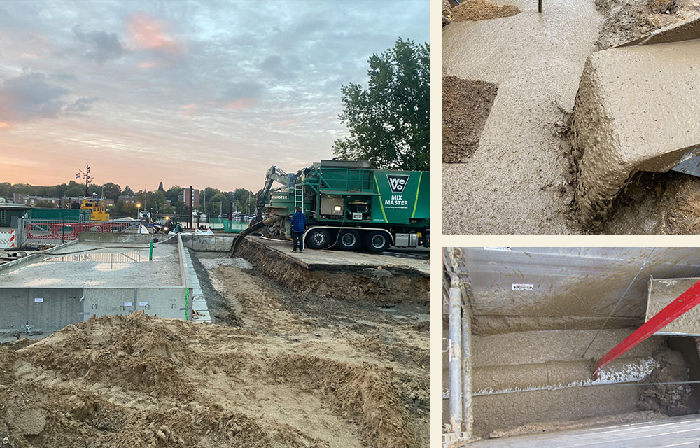 Flüssigboden im Einsatz auf einer Baustelle in Schleswig-Holstein